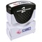 ACCUSTAMP2 Message Stamp, 2- color, Pre-inked, SCANNED, 1-5/8" x 1/2" impression size, Blue Message with Red Symbol